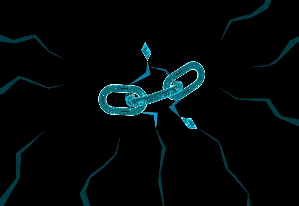 An abstract illustration of a broken chain link, representing termination of service or account.
